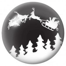 Cabochon en Verre Illustré Traîneau du Père Noël en Silhouette 12 à 25mm pour la Création de Bijoux Fantaisie - DIY