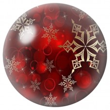 Cabochon en Verre Illustré Flocons Dorés sur Rouge et Noir 12 à 25mm pour la Création de Bijoux Fantaisie - DIY