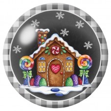 Cabochon en Verre Illustré Maison en Pain d’Épice Colorée 12 à 25mm pour la Création de Bijoux Fantaisie - DIY