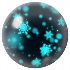 Cabochon en Verre Illustré Flocons Turquoise Lumineux 12 à 25mm pour la Création de Bijoux Fantaisie - DIY