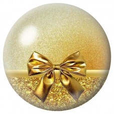 Cabochon en Verre Illustré Nœud Doré sur Paillettes 12 à 25mm pour la Création de Bijoux Fantaisie - DIY