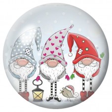 Cabochon en Verre Illustré Trois Gnomes de Noël Colorés 12 à 25mm pour la Création de Bijoux Fantaisie - DIY