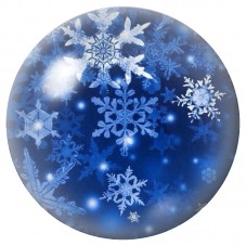 Cabochon en Verre Illustré Flocons Bleus dans la Nuit 12 à 25mm pour la Création de Bijoux Fantaisie - DIY