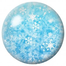 Cabochon en Verre Illustré Flocons sur Glace Turquoise 12 à 25mm pour la Création de Bijoux Fantaisie - DIY