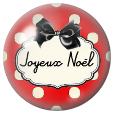 Cabochon en Verre Illustré Médaillon Joyeux Noël Rouge 12 à 25mm pour la Création de Bijoux Fantaisie - DIY