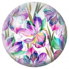 Cabochon en Verre Illustré Iris Multicolores 12 à 25mm pour la Création de Bijoux Fantaisie - DIY