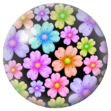 Cabochon en Verre Illustré Fleurs 12 à 25mm pour la Création de Bijoux Fantaisie - DIY