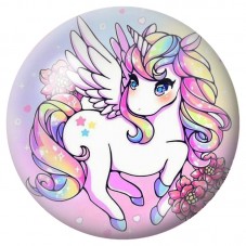 Cabochon en Verre Illustré Licorne 12 à 25mm pour la Création de Bijoux Fantaisie - DIY