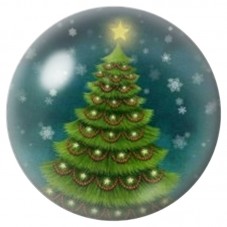 Cabochon en Verre Illustré Sapin de Noël Lumineux 12 à 25mm pour la Création de Bijoux Fantaisie - DIY