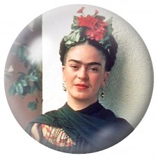 Cabochon en Verre Illustré Frida Kahlo à la Rose Rouge 12 à 25mm pour la Création de Bijoux Fantaisie - DIY