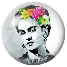 Cabochon en Verre Illustré Frida Kahlo Polygonale aux Fleurs 12 à 25mm pour la Création de Bijoux Fantaisie - DIY