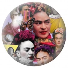 Cabochon en Verre Illustré Frida Kahlo en Collage aux Papillons 12 à 25mm pour la Création de Bijoux Fantaisie - DIY