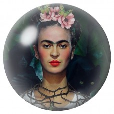 Cabochon en Verre Illustré Frida Kahlo au Collier Toile 12 à 25mm pour la Création de Bijoux Fantaisie - DIY