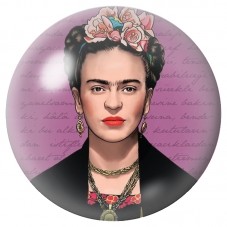 Cabochon en Verre Illustré Frida Kahlo sur Fond Manuscrit 12 à 25mm pour la Création de Bijoux Fantaisie - DIY