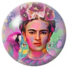 Cabochon en Verre Illustré Frida Kahlo Peinture Florale 12 à 25mm pour la Création de Bijoux Fantaisie - DIY