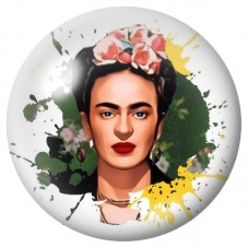 Cabochon en Verre Illustré Frida Kahlo aux Éclaboussures 12 à 25mm pour la Création de Bijoux Fantaisie - DIY