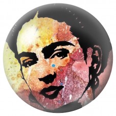 Cabochon en Verre Illustré Frida Kahlo Aquarelle Ocre 12 à 25mm pour la Création de Bijoux Fantaisie - DIY
