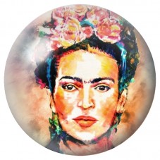 Cabochon en Verre Illustré Frida Kahlo Aquarelle Fleurie 12 à 25mm pour la Création de Bijoux Fantaisie - DIY