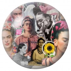 Cabochon en Verre Illustré Collage de Frida Kahlo 12 à 25mm pour la Création de Bijoux Fantaisie - DIY