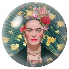 Cabochon en Verre Illustré Frida Kahlo aux Fleurs et Feuilles 12 à 25mm pour la Création de Bijoux Fantaisie - DIY