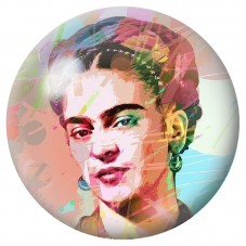 Cabochon en Verre Illustré Frida Kahlo Géométrique Pastel 12 à 25mm pour la Création de Bijoux Fantaisie - DIY