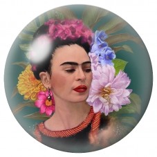 Cabochon en Verre Illustré Frida Kahlo aux Fleurs Géantes 12 à 25mm pour la Création de Bijoux Fantaisie - DIY