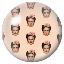 Cabochon en Verre Illustré Motif de Visages Frida Kahlo 12 à 25mm pour la Création de Bijoux Fantaisie - DIY