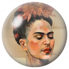 Cabochon en Verre Illustré Frida Kahlo aux Feuilles d’Automne 12 à 25mm pour la Création de Bijoux Fantaisie - DIY