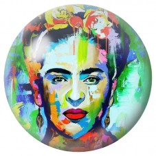 Cabochon en Verre Illustré Frida Kahlo Multicolore 12 à 25mm pour la Création de Bijoux Fantaisie - DIY