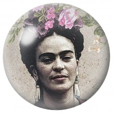 Cabochon en Verre Illustré Frida Kahlo en Photographie Fleurie 12 à 25mm pour la Création de Bijoux Fantaisie - DIY