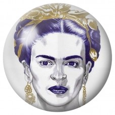 Cabochon en Verre Illustré Frida Kahlo aux Lèvres Violettes 12 à 25mm pour la Création de Bijoux Fantaisie - DIY
