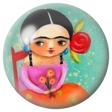 Cabochon en Verre Illustré Petite Frida Kahlo à la Figurine 12 à 25mm pour la Création de Bijoux Fantaisie - DIY