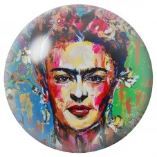 Cabochon en Verre Illustré Portrait Coloré de Frida Kahlo 12 à 25mm pour la Création de Bijoux Fantaisie - DIY