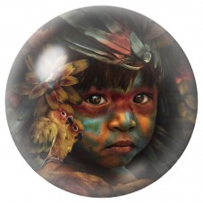 Cabochon en Verre Illustré Enfant Amérindien et Chouette 12 à 25mm pour la Création de Bijoux Fantaisie - DIY