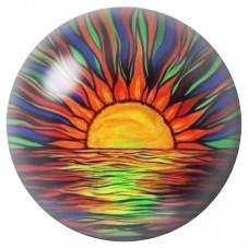 Cabochon en Verre Illustré Coucher de Soleil Psychédélique 12 à 25mm pour la Création de Bijoux Fantaisie - DIY