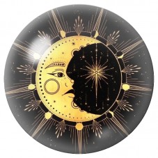 Cabochon en Verre Illustré Soleil et Nuit en Équilibre 12 à 25mm pour la Création de Bijoux Fantaisie - DIY