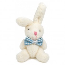 Breloque Lapin Peluche Ecru avec Noeud Papillon 6cm pour la Création de Bijoux Fantaisie - DIY