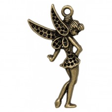 4 Breloques Fée Bronze à Strasser 3.6x2cm pour la Création de Bijoux Fantaisie - DIY