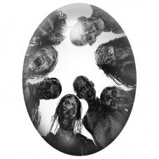 Cabochon en Verre Illustré Ronde de Zombies 13x18, 18x25 ou 30x40mm pour la Création de Bijoux Fantaisie - DIY