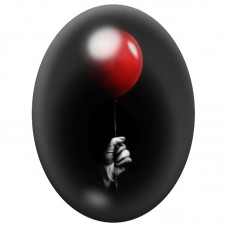 Cabochon en Verre Illustré Ballon Rouge dans l’Ombre 13x18, 18x25 ou 30x40mm pour la Création de Bijoux Fantaisie - DIY