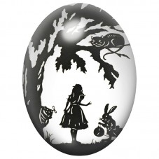 Cabochon en Verre Illustré Alice sous l’Arbre Fantastique 13x18, 18x25 ou 30x40mm pour la Création de Bijoux Fantaisie - DIY