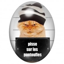 Cabochon en Verre Illustré Chat Coupable des Pantoufles 13x18, 18x25 ou 30x40mm pour la Création de Bijoux Fantaisie - DIY