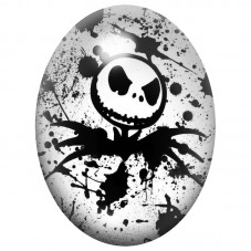 Cabochon en Verre Illustré Jack aux Éclaboussures Noires 13x18, 18x25 ou 30x40mm pour la Création de Bijoux Fantaisie - DIY