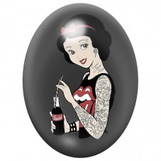 Cabochon en Verre Illustré Blanche-Neige Rock aux Tatouages 13x18, 18x25 ou 30x40mm pour la Création de Bijoux Fantaisie - DIY