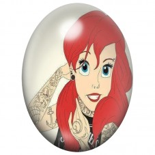 Cabochon en Verre Illustré Petite Sirène Rock au Whisky 13x18, 18x25 ou 30x40mm pour la Création de Bijoux Fantaisie - DIY