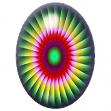 Cabochon en Verre Illustré Rosace Multicolore 13x18, 18x25 ou 30x40mm pour la Création de Bijoux Fantaisie - DIY