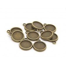2 Supports Pendentif Bronze pour Cabochon 16mm pour la Création de Bijoux Fantaisie - DIY