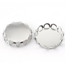 2 Supports Pendentif Argenté pour Cabochon 18mm pour la Création de Bijoux Fantaisie - DIY