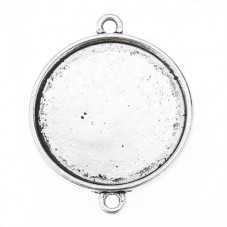 4 Supports Connecteur Argenté pour Cabochon 18mm pour la Création de Bijoux Fantaisie - DIY
