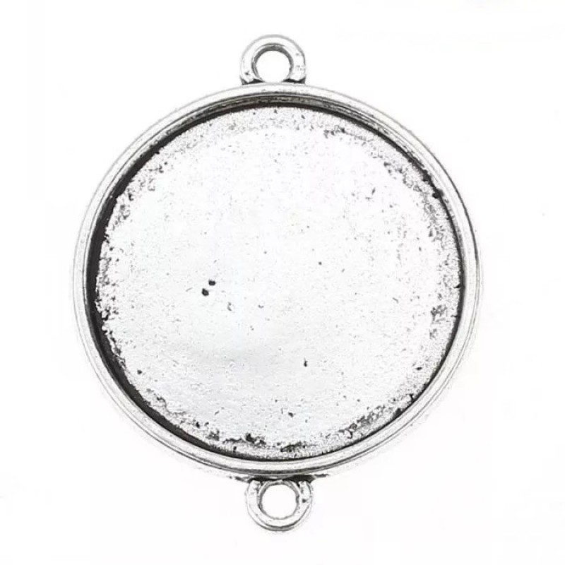 4 Supports Connecteurs Argentés pour Cabochon 18mm